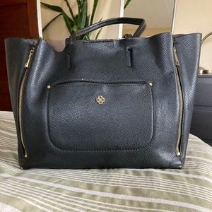 Ann Taylor faux leather tote / laptop bag